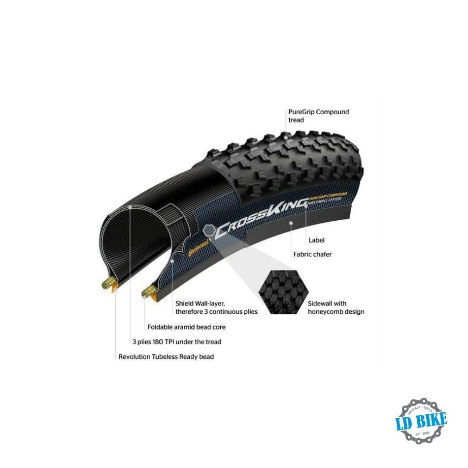 CONTINENTAL CROSS KING SW 29x2.3 black/black Skin kevlar - Image 2